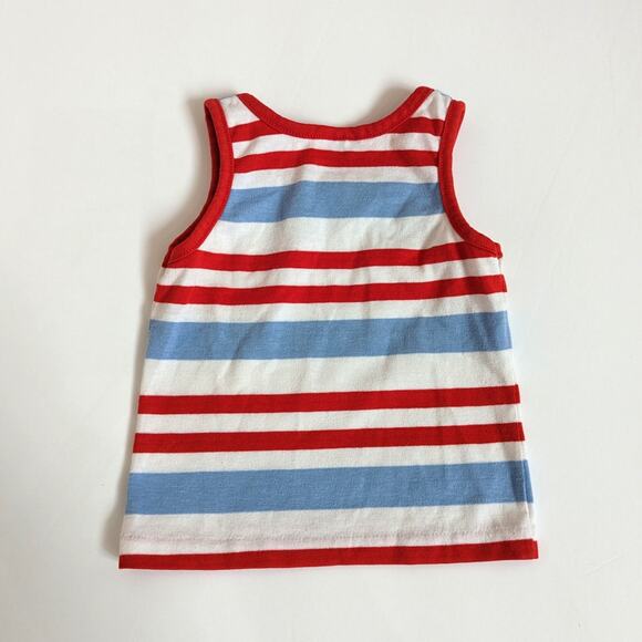 Vintage Healthtex Tank Top Boys Size 18-24m Red Ringer Stripe - Picture 3 of 5